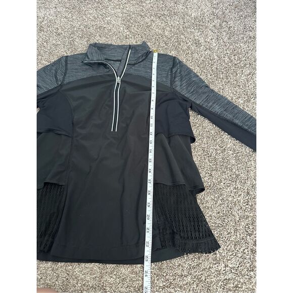 Lululemon Sun Runner Hybrid Half Zip Pullover Black 6 Ruffle Quick Dry Running - Picture 10 of 11